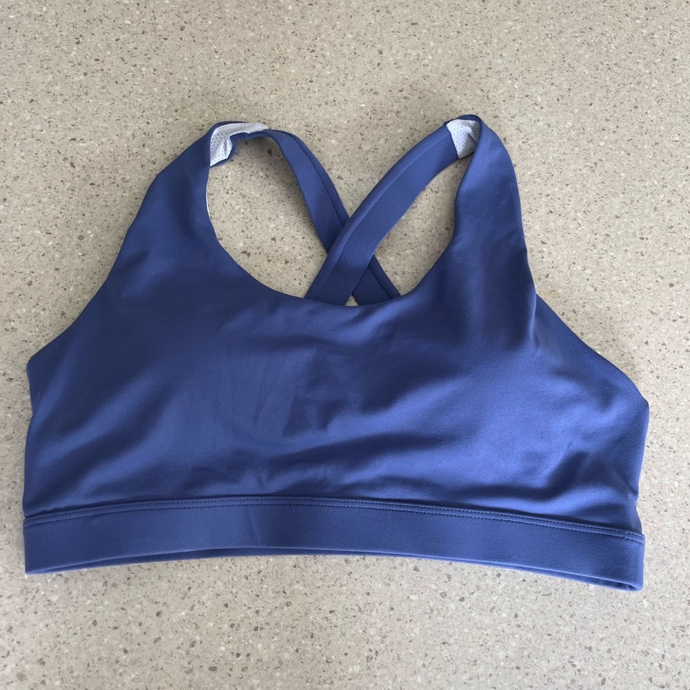 Navy Blue Sports Bra with Crossback Design